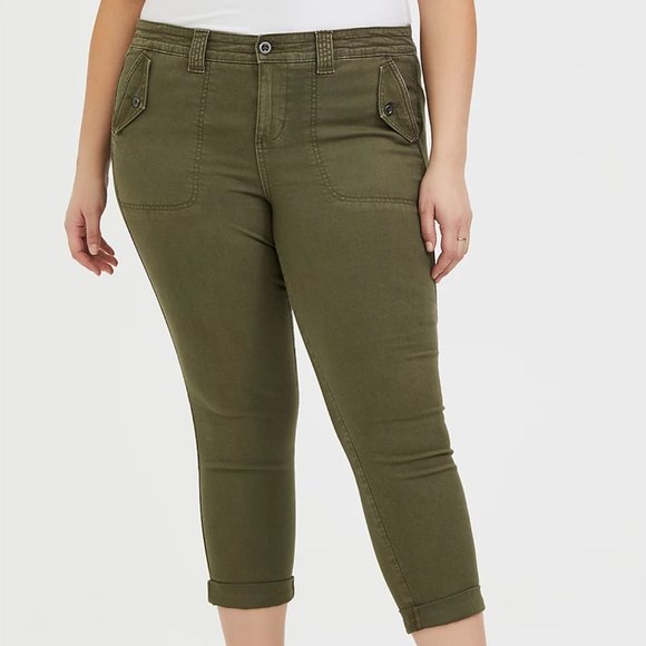 torrid Pants - Torrid | Olive Military Crop Pant